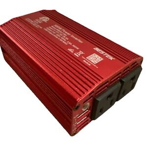 Bestek Compact 300W Car Power Inverter with 2 AC Outlets and USB Charging Ports